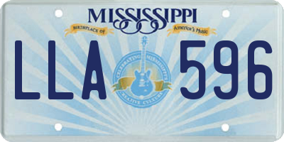 MS license plate LLA596