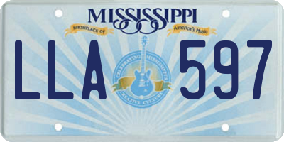 MS license plate LLA597