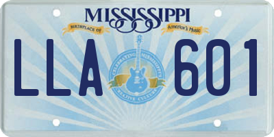 MS license plate LLA601