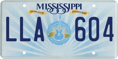 MS license plate LLA604