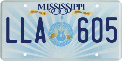 MS license plate LLA605