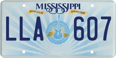 MS license plate LLA607