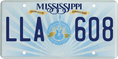 MS license plate LLA608