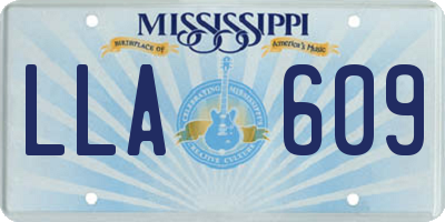 MS license plate LLA609