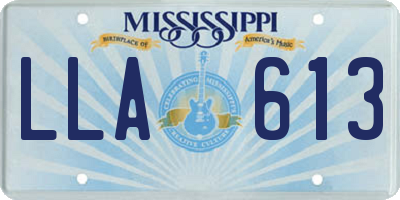 MS license plate LLA613