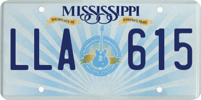 MS license plate LLA615