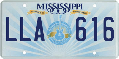 MS license plate LLA616