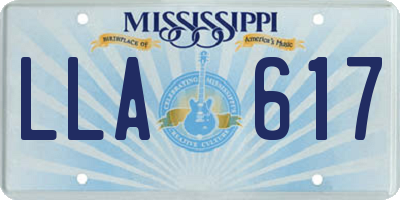 MS license plate LLA617
