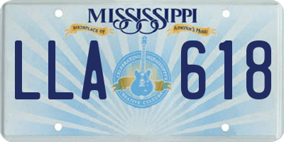 MS license plate LLA618