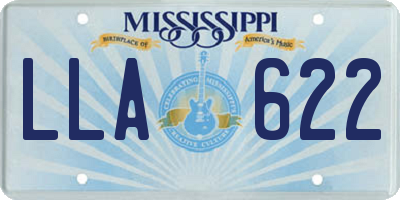 MS license plate LLA622