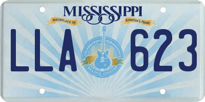 MS license plate LLA623