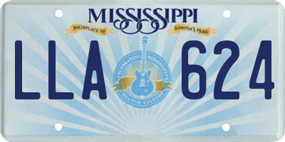 MS license plate LLA624