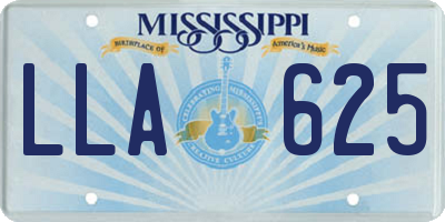 MS license plate LLA625