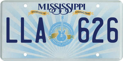 MS license plate LLA626