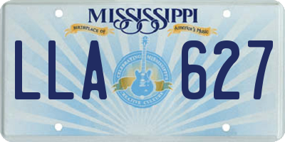 MS license plate LLA627