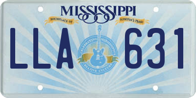 MS license plate LLA631