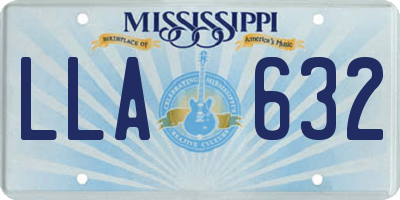 MS license plate LLA632