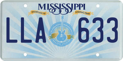 MS license plate LLA633