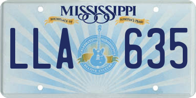 MS license plate LLA635