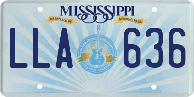 MS license plate LLA636