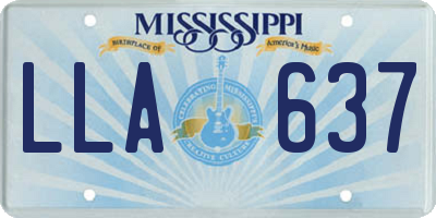 MS license plate LLA637