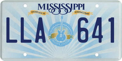 MS license plate LLA641