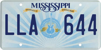 MS license plate LLA644