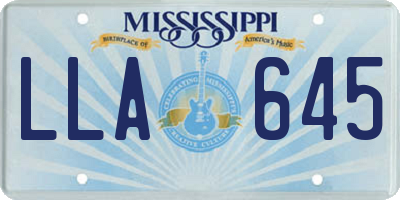 MS license plate LLA645