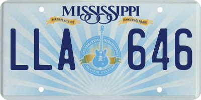 MS license plate LLA646