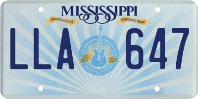 MS license plate LLA647