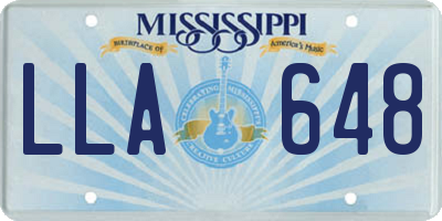 MS license plate LLA648