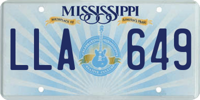 MS license plate LLA649