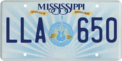 MS license plate LLA650