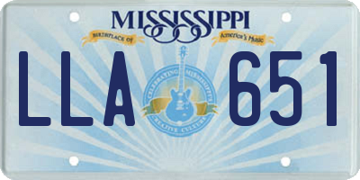MS license plate LLA651