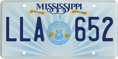 MS license plate LLA652