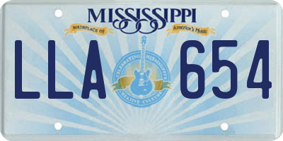 MS license plate LLA654