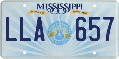 MS license plate LLA657