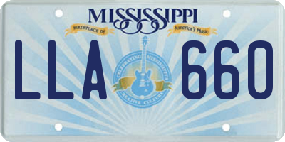 MS license plate LLA660