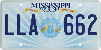 MS license plate LLA662