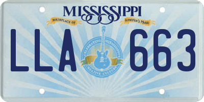 MS license plate LLA663