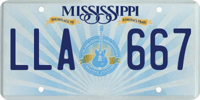 MS license plate LLA667