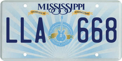 MS license plate LLA668