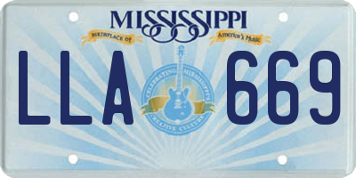 MS license plate LLA669