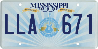 MS license plate LLA671