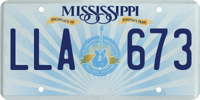 MS license plate LLA673