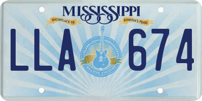 MS license plate LLA674