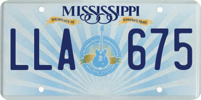 MS license plate LLA675