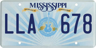 MS license plate LLA678