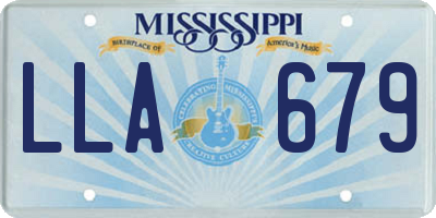 MS license plate LLA679