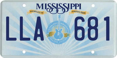 MS license plate LLA681